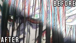 MAPPA's Before and After compositing Comparison (part 2)- Attack On Titan Season 4 Part 3 Cour 1