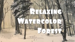 Relaxing painting done in watercolor and gouache