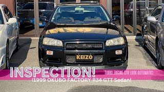 I inspected an Okubo Factory R34 Skyline sedan