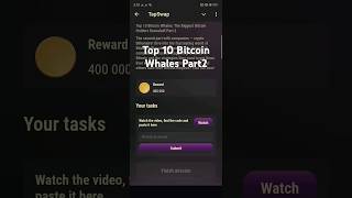 Tapswap Code | Top 10 bitcoin whales part 2 | today | #tapswap