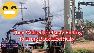 They Waited For Party to End to Fix Electricity for 🇰🇪 @iammarwa Villa