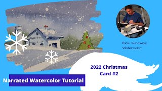 Watercolor Tutorial, 2022 Holiday Card #2