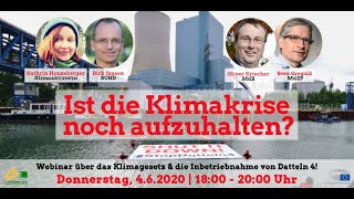 Europe Calling "Ist die Klimakrise noch aufzuhalten?" - Webinar zum Kohlegesetz & #Datteln4