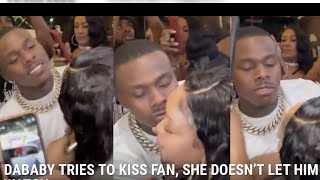 DA BABY TRIED TO KISS A FAN BUT SHE CURVED HIM 😳