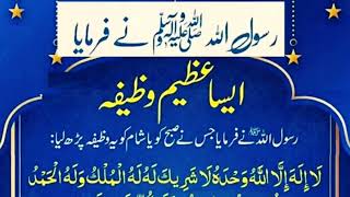 نبی اکرمﷺ نے فرمایا یہ وظیفہ صبح یا شام کو پڑھ لے تو اللہ تعالٰی صبح و شام تک اس کی حفاظت daily dua