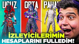 TAKİPÇİLERİMİN HESABINA 30.000 UC YÜKLEDİM!! 😱 UCUZ, ORTA, PAHALI HESAP FULLEME | PUBG Mobile