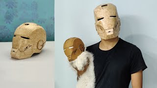 Diy Iron man Helmet  - How to make Iron man Helmet From Popsicle stick + cardboard