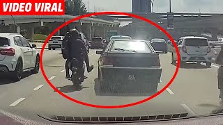 VIDEO Abg motor 'rembat' kereta Iswara