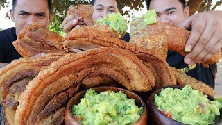 OUTDOOR COOKING | CRISPY PORK BELLY + GUACAMOLE MUKBANG (HD)