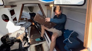 Slamming sailboat into underwater rock.