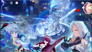 3 Cryo Waifus and 1 Cat BULLYING 2 Abyss Heralds (The Mono Cryo Blizzard Team) | Genshin Impact