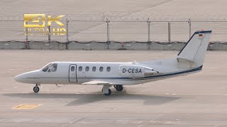 (4K) Cessna 550B Citation Bravo from Euro Link D-CESA departure at Munich Airport MUC EDDM