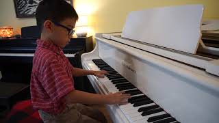 Parker Wolf (age 6) - Faber Piano Adventures 3A, Greensleeves