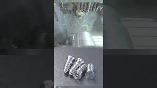 Swiss type automatic lathe machining of medical implant screws