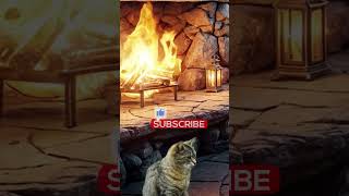 Cat By Fireplace #cat #fireplace #indoor #film