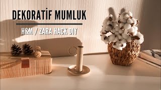 Seramik Görünümlü Şamdan Mumluk Yapımı - H&M Hack DIY Candle