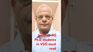 Journals PG, Ph.D students of VGO should read I #shorts