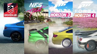 Driveclub vs NFS Heat vs Forza Horizon 3 vs Forza Horizon 4 - Tire Smoke Burnout Effect