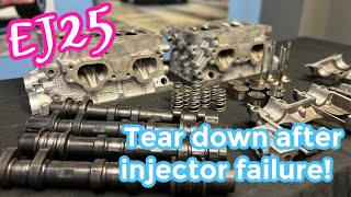 EJ25 head tear down after injector failure!