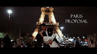 Proposal in Paris in front of the Eifel Tower - Cinematic engagement video