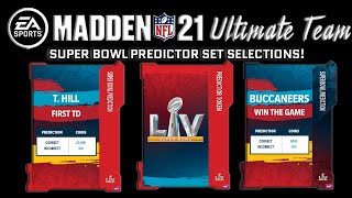 MUT 21 Super Bowl Predictor Set Selections! Who Wins SB LV? Scores First TD? MVP?