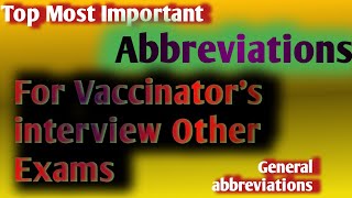 Abbreviations ||For Constable interview|| Vaccinator interview ||most important abbreviations