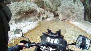 Xetripiti!V-Strom crossing a river!!Fantastic place!!