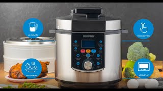 GEEPAS GMC35037 Multi-Function Pressure Cooker, Steamer & Egg Boiler, GMC35037 | Non-Stick Pot.