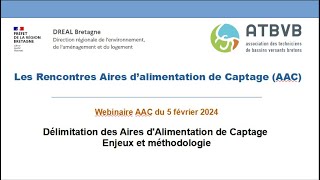 RDV AAC n°6 - Délimitation des Aires d’Alimentation de Captage