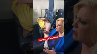 She Steals blanket from passenger. #plane #passenger #funny #funnyvideo #funnyshorts