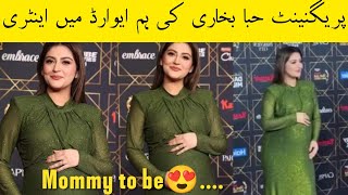 Hiba Bukhari Pregnancy look in Hum award 2024 | hiba Bukhari