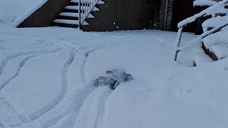 Rc truck fun in the snow.