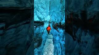 Just casually exploring a crystal blue ice cave – because why not? #travel #iceland #nature