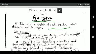 Operating System: File Types