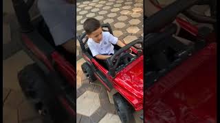 Ishaan driving his jeep | Electric jeep for kids |