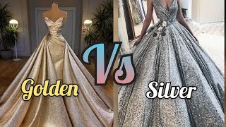 golden Vs silver 🌠☄️ gown/ heel/ nails/ hijab/purse/ cake #shorts #youtubeshorts