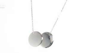 9CT. WHITE GOLD INTERLOCKING DISC PENDANT & CHAIN