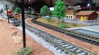 Maquete Ferromodelismo - cruzamento passagem em nível.