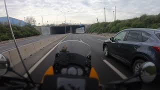 Costanera Norte en moto (KLR 650) de poniente a oriente. COMPLETA. Santiago. Chile. 19 sept 2023