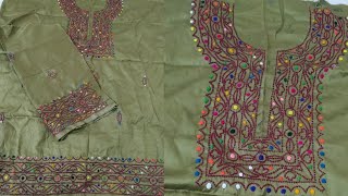 Unique & light Hand Embroidered Kurti Design For Women/girls - Kacha Tanka - Chunri Tanka