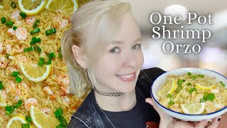 One Pot Shrimp Garlic Butter Orzo | Cook & Eat With Me