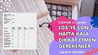 LGS'ye Son 2 Hafta Kala Dikkat Etmen Gerekenler | #lgs #lgs2024