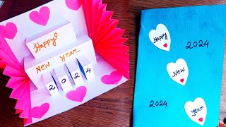 Happy new year card greetings card 2024|Beautiful happy New year card making|Greetings card||