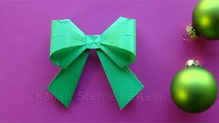 Origami Weihnachten Basteln Ideen: Schleife falten - DIY zum Geschenke einpacken. Weihnachtsschmuck