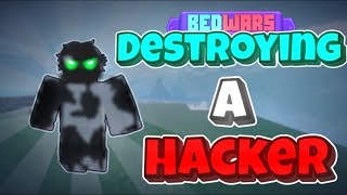 Destroying a Hacker in Mobile | Roblox Bedwars