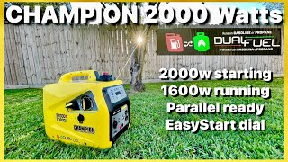 CHAMPION 2000w Dual Fuel Inverter Generator Review and Load Test