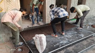 Staircase Mein Granite Fitting Kese Kare || Construction Porch With Steps Granite Install Technique