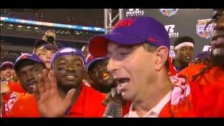 Funny Tavaris Barnes cuts up behind Coach Swinney