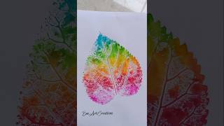 Rainbow Leaf painting 😱🍁🫶🏻 #bmartcreations #shorts #youtubeshorts #art #painting #diy #viralvideo