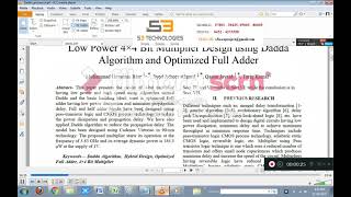 Low power 4×4 bit multiplier design using dadda Algorithm and optimized full adder